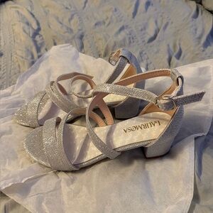 Silver child Sandals- flower girl. Dance